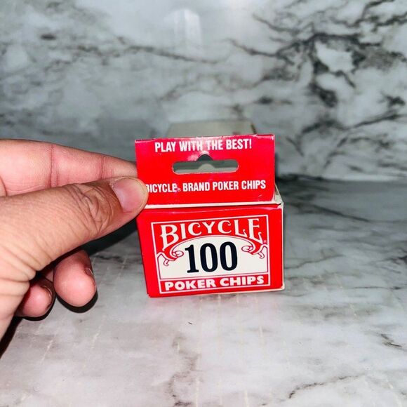 New in Box | Bicycle | 100 Poker Chips | White/Red/Blue | Interlocking | Plastic - Picture 4 of 5